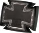 Feu arrière à LEDs 'Iron Cross', fonction feu et stop, plastique noir, taille: env. 74x64x20mm. Homologué
