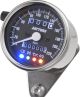 Daytona 'Mechanica II' Speedometer, 220km/h display, 60mm diameter, stainless steel housing, black dial, 4 indicator lights, illumination, 6-12V