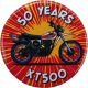 50 Years XT500 Refrigerator Magnet, 1 piece, diameter approx. 37 mm