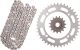 Kit chaîne à joints toriques 15/40, RK520XRE, 104 maillons, ouverte avec 2 attaches (rivet, clip), pignon à cannelures fines