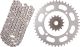 Kit chaîne à joints toriques 15/45, RK520XRE, 106 maillons, ouverte avec 2 attaches (rivet, clip), pignon à cannelures fines