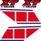Tank Decal red/blue, 4pcs. complete right + left side, decor template = Type 43F, vehicle base color white
