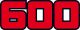 Sticker Side Cover Lettering '600', red/black, white background, 1 piece for left or right fitting, 2x needed, OEM reference # 43F-21781-20