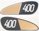 Autocollants de réservoir 'Hommage 400', inspiré de la légendaire XT 500. Noir/or. Kit complet