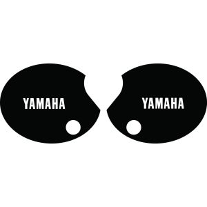 Side Cover Decal Set 'YAMAHA', right+left, black (white lettering)
