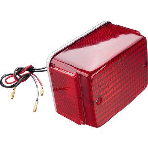 Feu arrière complet rectangulaire avec réflecteur intérieur (sans support), ampoule 12V 21W/5W, cabochon siglé 'E'