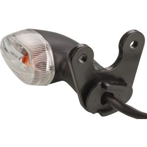 Supports aluminium de clignos d'origine, époxy noir, montage prévu sur notre support de plaque d'immat. art. 31081. La paire