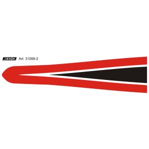 Front Fender Sticker, decal for red/white colour variation 'BLUISH WHITE COCKTAIL' suitable for front fender item 31092W, 1 piece (red/white/black)
