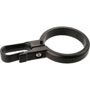 Brake Line Guide for Outer Tube, 53mm clamping diameter, black plastic, can be mounted +3/+10cm above lower edge of outer tube, with stainless steel screw