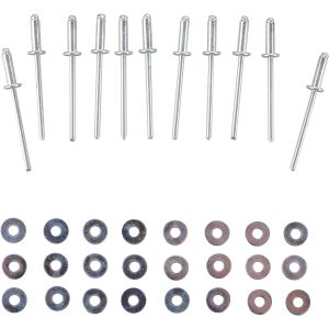 Fastening Set for Front Fender Widening Item 50791-XX, 10 pcs. blind rivets and 20 washers (white and silver)