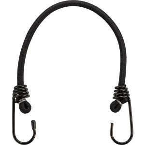 Elasticated Strap with Plastic-Coated Metal Hooks, length 40cm, black, 1 piece
