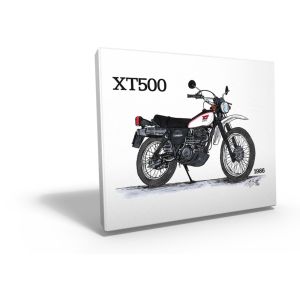 Tableau 'XT500 1986' par Ingo Löchert, 6 couleurs sur toile, cadre bois. Taille env. 25x30cm