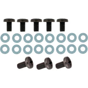 Mounting Kit, black, for stainless steel heat shields (3x M6x12 for expansion chamber, M6x10 for header pipe / silencer), 16x heat-resistant washers