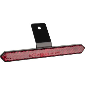Universal Reflector with Bracket, 'E'- approved, dim. reflector 134x15mm with M5 bolt, bracket from bend 40x25mm, 6mm bore
