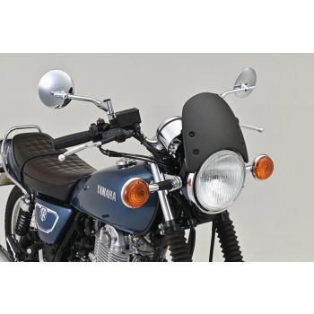 Aluminium Cockpit Fairing, black anodized, height center headlight 175mm, for 7-inch headlights