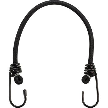 Elasticated Strap with Plastic-Coated Metal Hooks, length 40cm, black, 1 piece