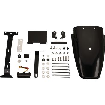 TT-Style Rear Conversion, fender plastic black through-dyed PP, mounting material complete incl. LED taillight, smoke lens, e-approved