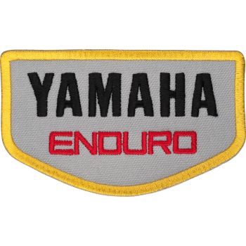 Badge à coudre 'YAMAHA ENDURO', env. 88x52mm, noir, rouge, jaune sur fond blanc