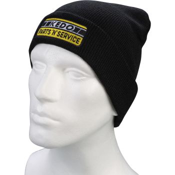 Beanie, made from double-layer knit, ribbed material, embroidered design KEDO PARTS 'N' SERVICE, one size fits all, 100% polyacrylic