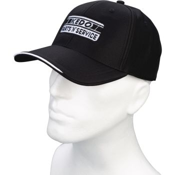 KEDO Baseball Cap, black, motif KEDO PARTS 'N' SERVICE, one size fits all, velcro fastener, 100% polyester