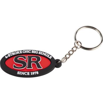 Key Fob SR500, soft vinyl black/red/white with metal chain and key ring
