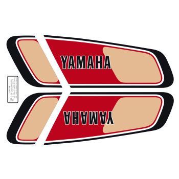 Autocollants de réservoir XT500'77, noir/rouge/beige, vernissable (autocollant 'Service' inclus)