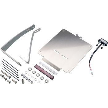 Lateral License Plate Bracket 'Pure', incl. LED license plate light and reflector e-approved, stainless steel/aluminium, incl. mounting material